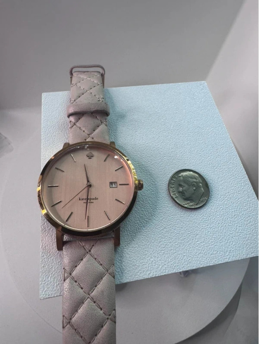 Kate Spade New York watch pink quilted